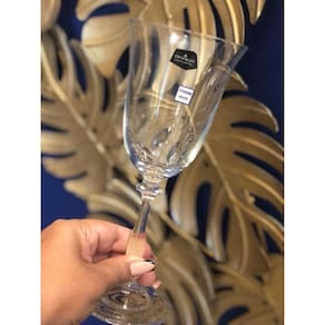 Unidade de taca para agua e vinho Angela em cristal ecologico 350ml A22cm