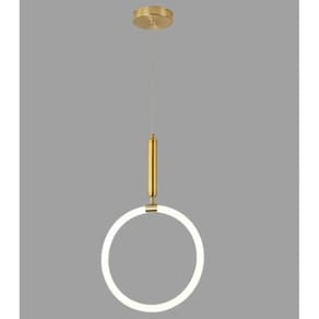 Pendente Aro Dourado 30cm Led 15W 3000K Bivolt