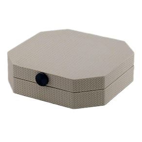 Caixa Decorativa em MDF com Revestimento em PU Cinza 25cm AH0570 BTC