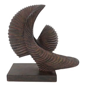 Escultura Decorativa Concha em Resina Marrom 30cm QC0620 BTC