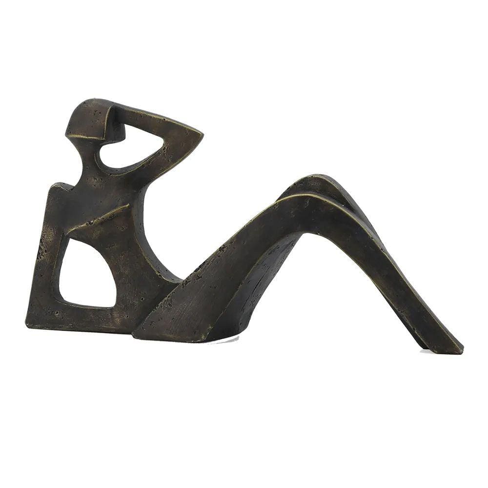 Escultura Decorativa Mulher em Resina Bronze 30cm SS0271 BTC