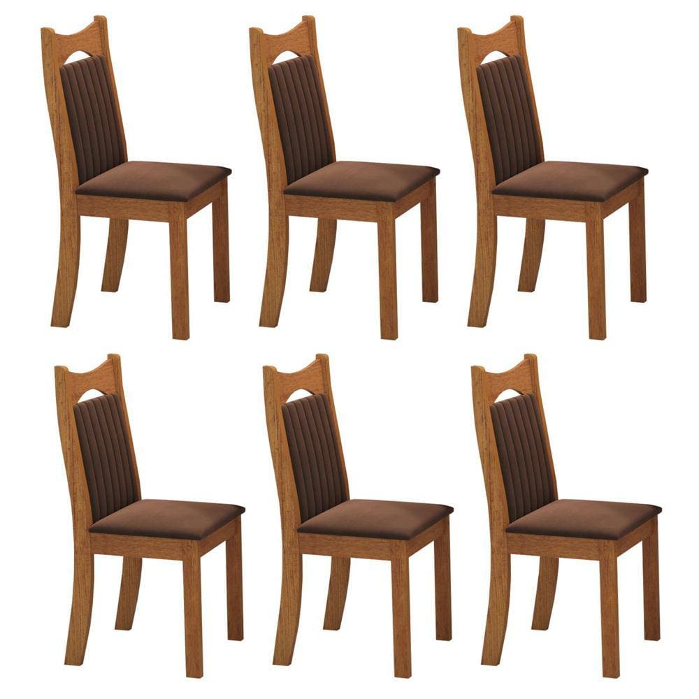 Kit com 6 Cadeiras Mdp/mdf Dalas Bombom