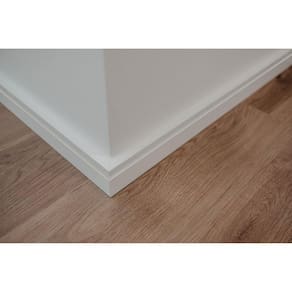 Rodapé de Mdf 7cm X 15mm X 1.85m Revestido Frisado Branco