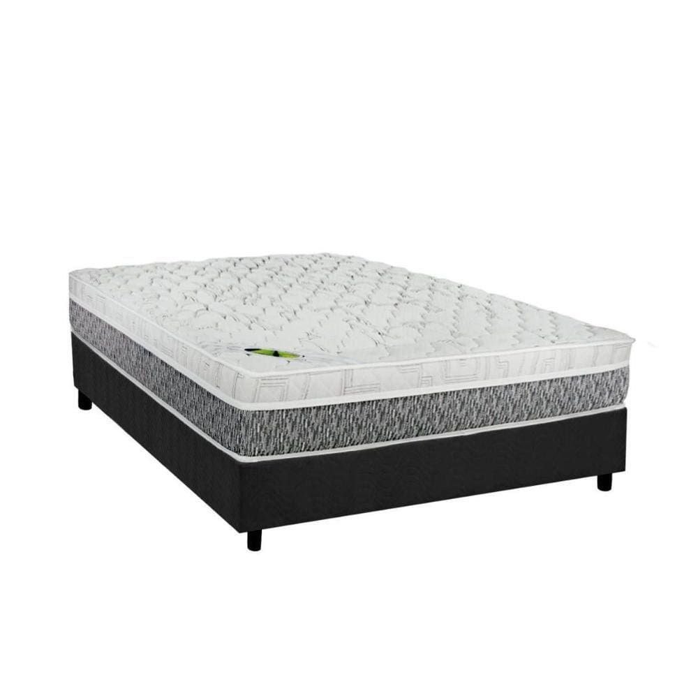 Cama Box Casal: Colchão Molas Ensacadas Luckspuma MasterPocket Aspen + Base CRC Suede Gray(138x188)