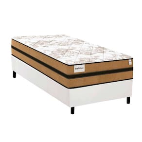 Cama Box Solteiro: Colchão Molas Ensacadas Plumatex MasterPocket Smart Milano + Base CRC Courano White(88x188)