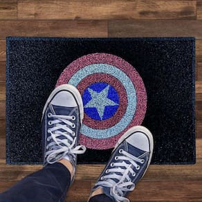 Tapete Capacho Capitão América Escudo 60x40cm Oficial Marvel