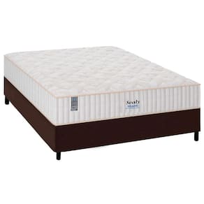 Cama Box Casal: Colchão Molas Ensacadas Plumatex MasterPocket Miami + Base CRC Courano Brown(138x188)