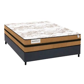 Cama Box Casal: Colchão Molas Plumatex MasterPocket Ensacadas Smart Milano + Base CRC Courano Cinza(138x188)
