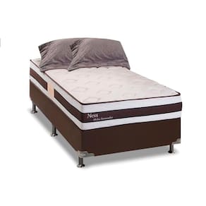 Cama Box Solteiro: Colchão Molas Ensacadas Herval MasterPocket Ness + Base CRC Courano Brown(88x188)