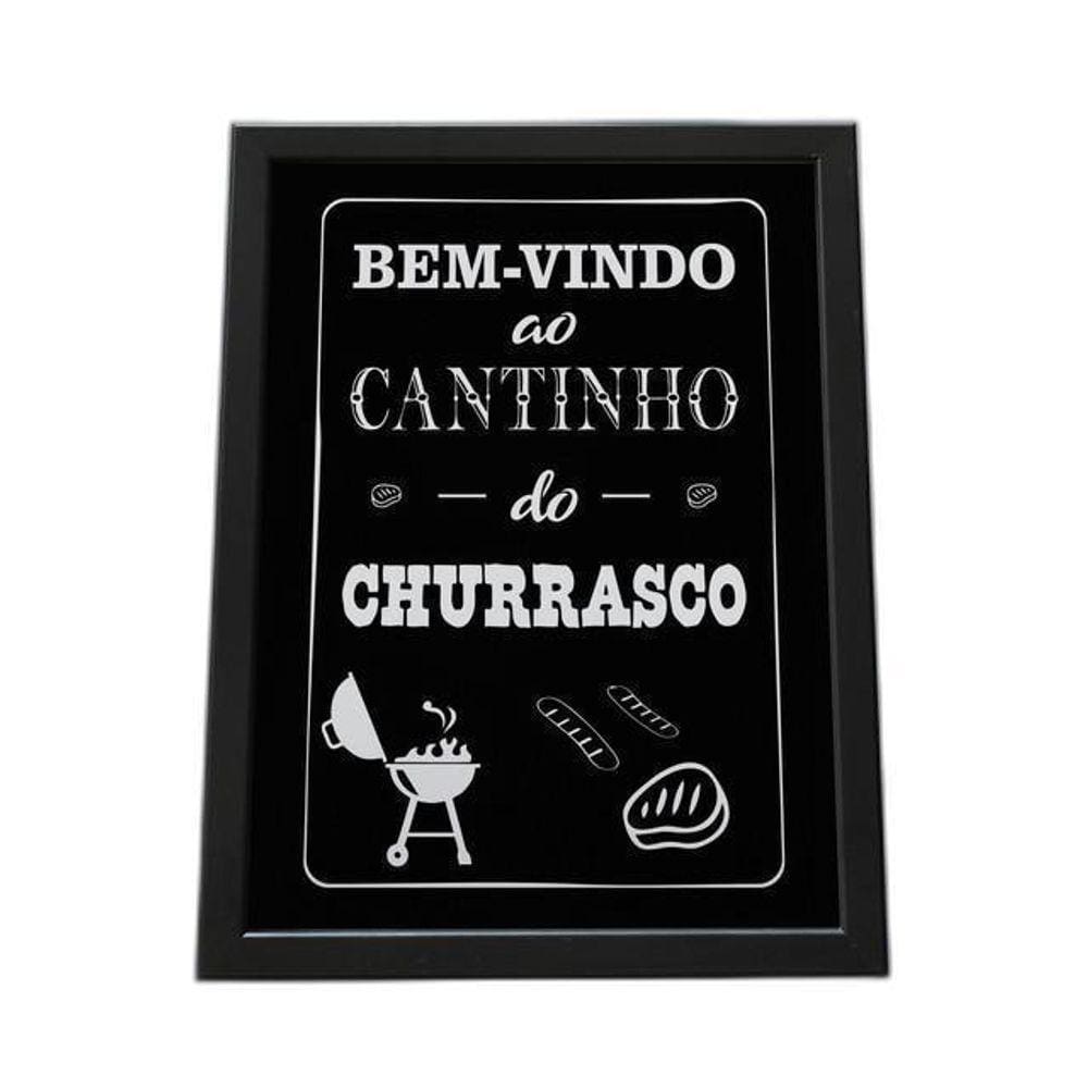 Quadro Com Moldura Bem Vindo Ao Cantinho Do Churrasco