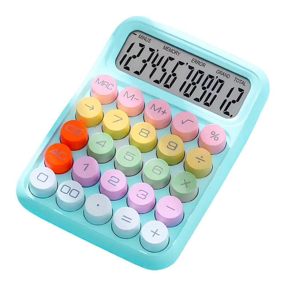 Calculadora De Mesa Simples Kawaii Candy 12 Dígitos - Azul