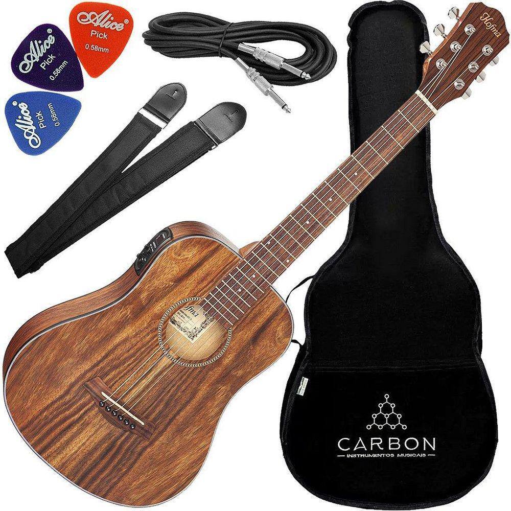 Kit Violão Eletroacústico Hofma Folk Baby Hbb 34K Natural