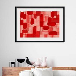 Quadro Horizontal Tons De Vermelho - 60X48Cm