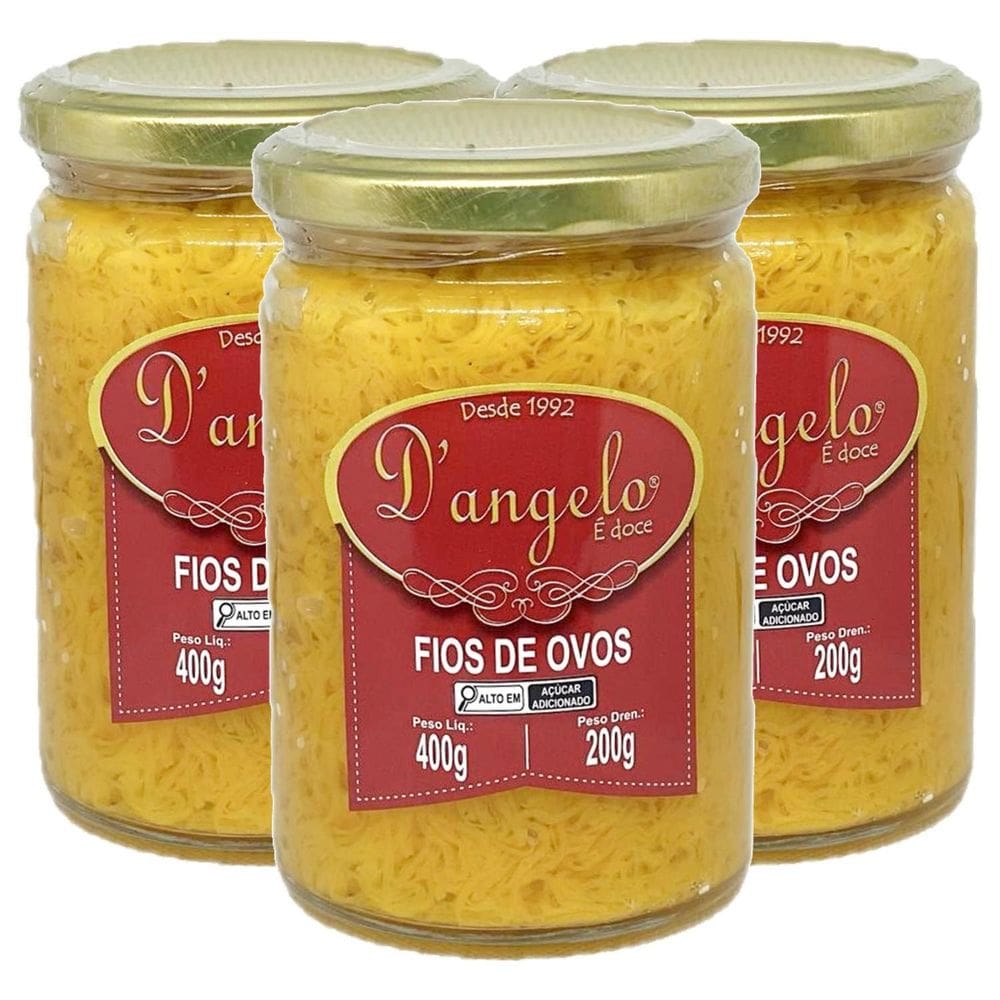 Fio De Ovos D`Angelo 400G  3 Potes