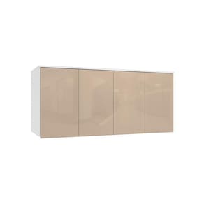 Armário Aéreo 4 Pts Kappesberg Adapt Branco/Macadâmia 155cm
