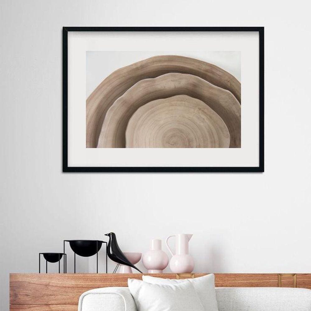 Quadro Abstrato Rústico Madeira Aquarela - 60X48Cm