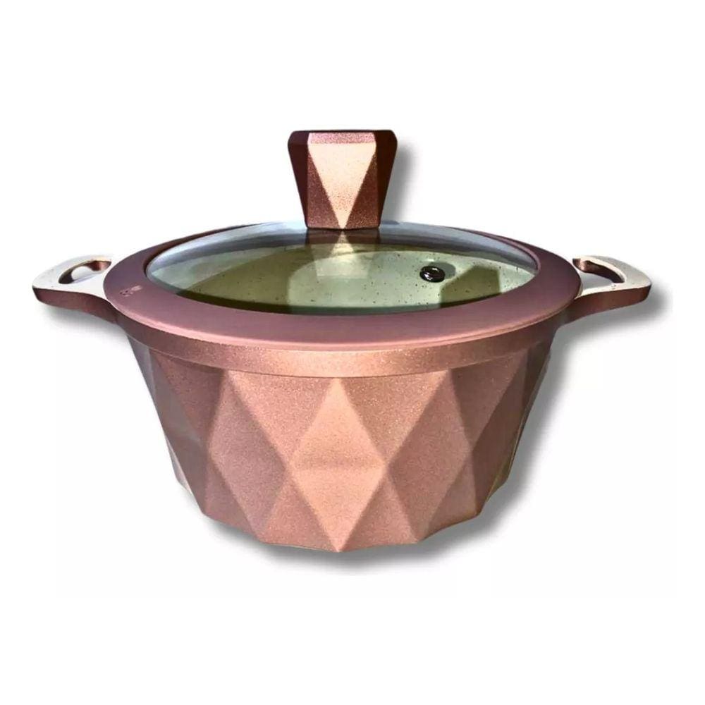 Caçarola N°20 Diâmante Fundo Triplo Indução C Tampa De Vidro