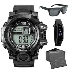 relogio masculino digital + caixa + oculos de sol protecao uv social casual esportivo robusto data