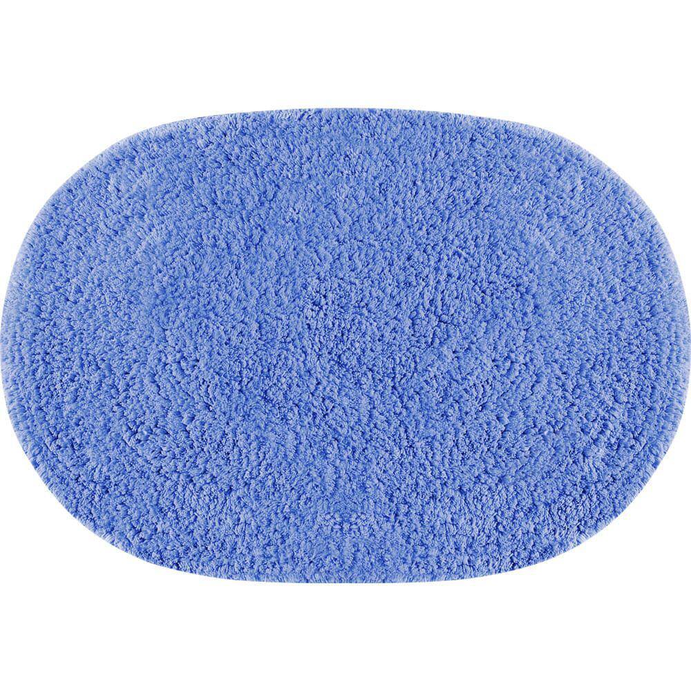 Tapete De Banheiro Algodão Oval Vizapi Dahr Vz105Pp 40X60Cm Azul Niágara
