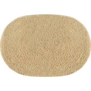 Tapete De Banheiro Algodão Oval Vizapi Dahr Vz105Pp 40X60Cm Bege Avelã