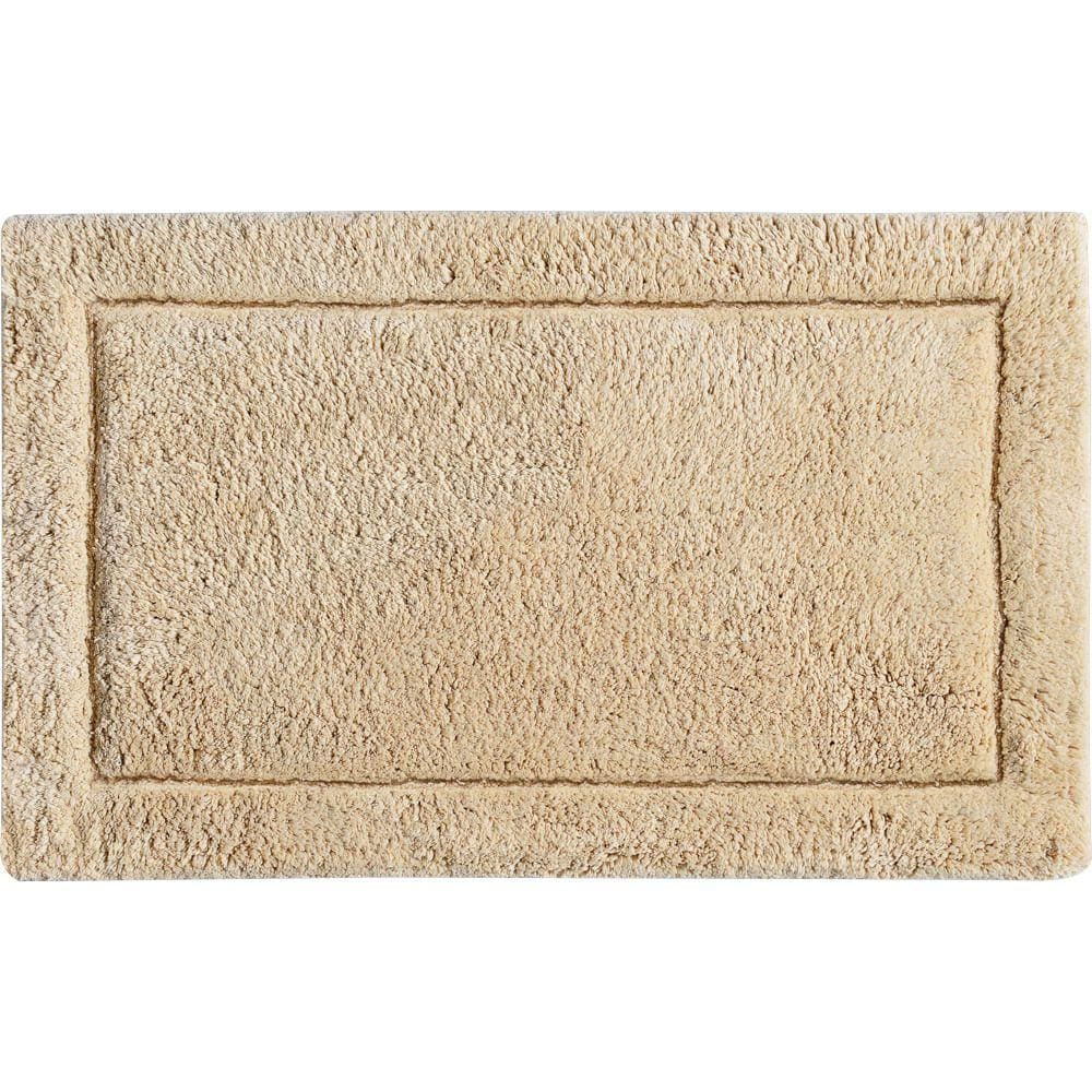 Tapete De Banheiro Quarto Corredor Algodão Retangular Vizapi Kerala 60X110Cm Bege Avelã
