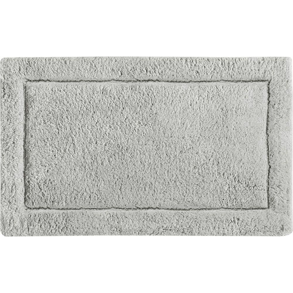 Tapete De Banheiro Quarto Corredor Algodão Retangular Vizapi Kerala 60X110Cm Cinza Gris
