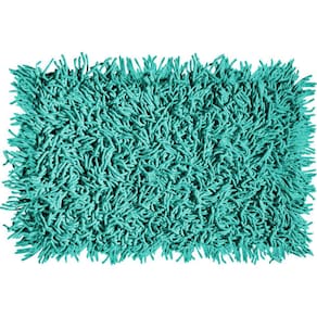 Tapete De Banheiro Quarto Corredor Algodão Retangular Vizapi Thane 70X120Cm Azul Antilha