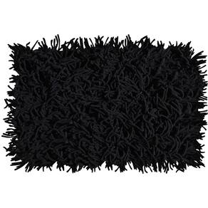 Tapete De Banheiro Quarto Corredor Algodão Retangular Vizapi Thane 70X120Cm Preto