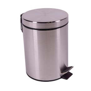 Lixeira de Aço Inox Com Pedal Balde Removível Tampa Com Fechamento Suave Vizapi Platinium 5 L