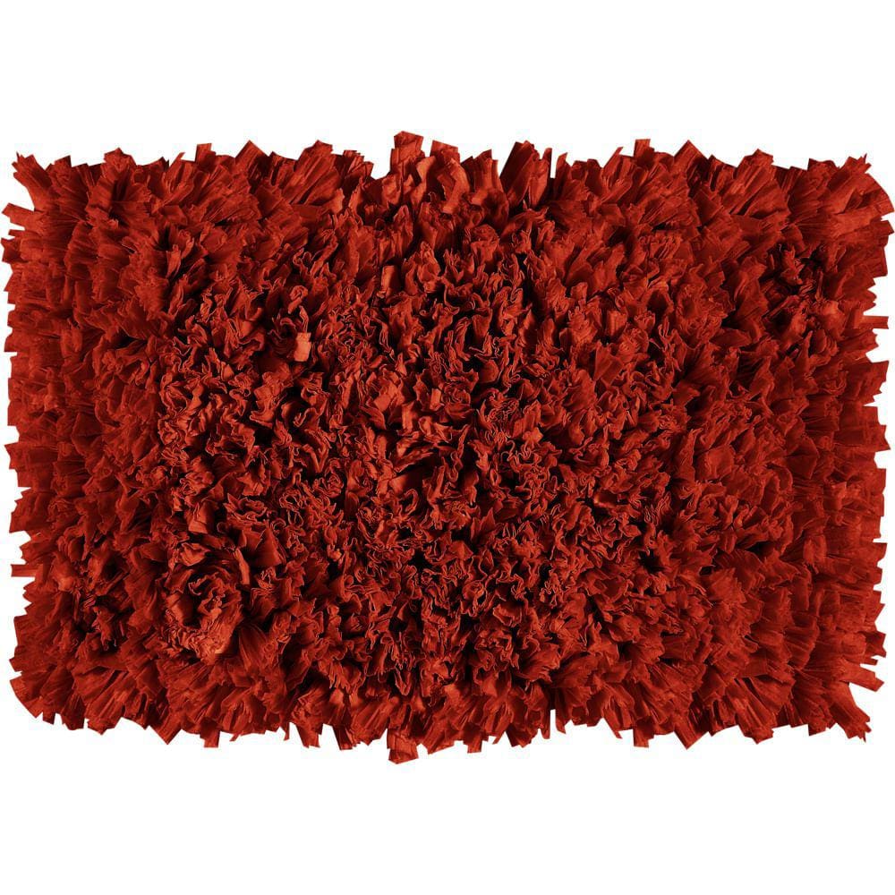 Tapete De Banheiro Retangular Vizapi Satara Vz1130 50X80Cm Vermelho Flame