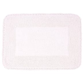 Tapete de Banheiro Algodão Retangular Vizapi Kite 50x70cm Branco