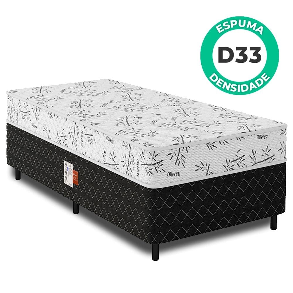 Cama Box Solteiro Molas Ensacadas Espuma D33 Ultra Confort 88x188x50cm Vstore