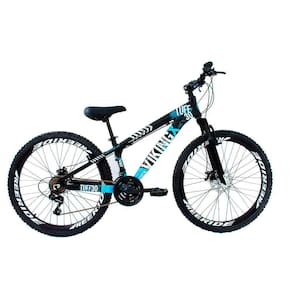 Bicicleta Viking X TUFF25/30 Freeride Aro 26 Freio a Disco 21 Velocidades Cambios Shimano Preto Azul