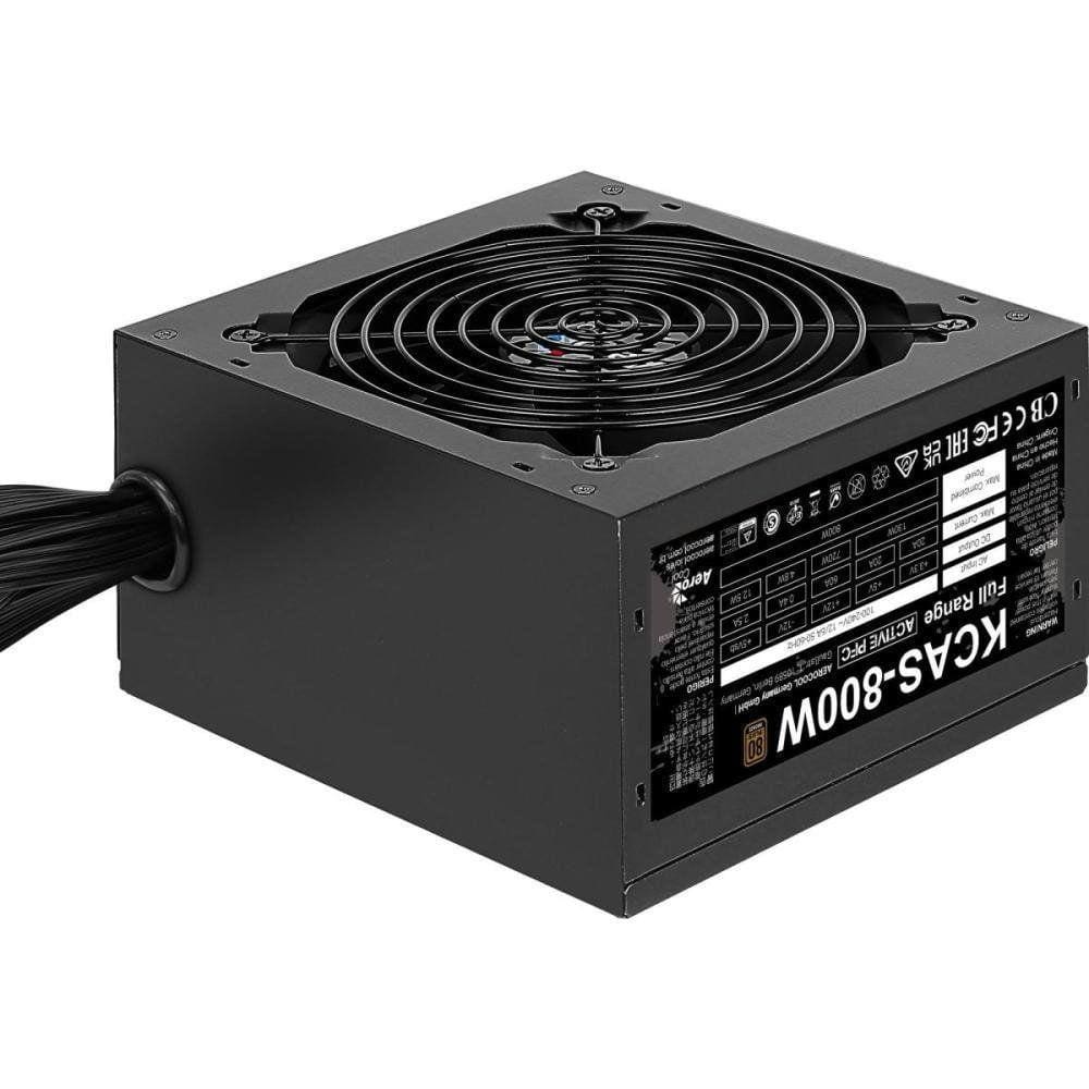 Fonte Gamer Atx Aerocool Kcas 800w 80 Plus Full Range Apfc