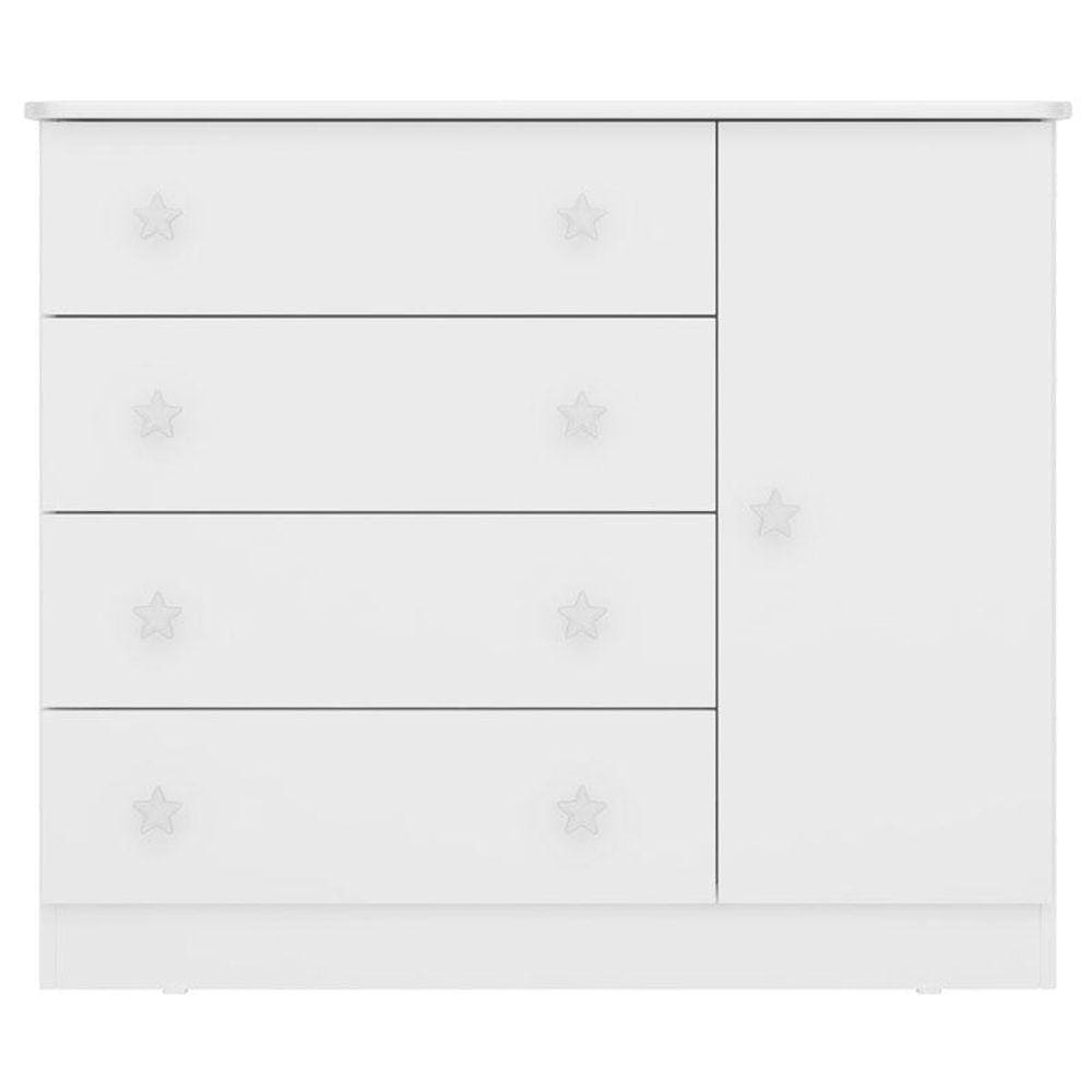 Cômoda Infantil Doce Sonho 2561 Branco Brilho - Qmovi