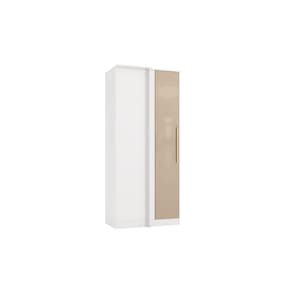 Guarda-Roupa de Canto Reto Kappesberg Adapt Branco/Macadâmia