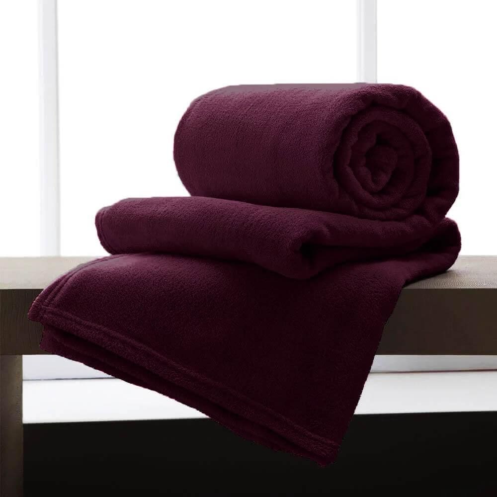 Manta De Microfibra Solteiro Andreza Vinho 1,50M X 2,20M