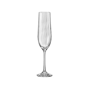 Taça Para Espumante Dream 190 ml Cristal Transparente Textura Linear Linha Dream Haus Concept