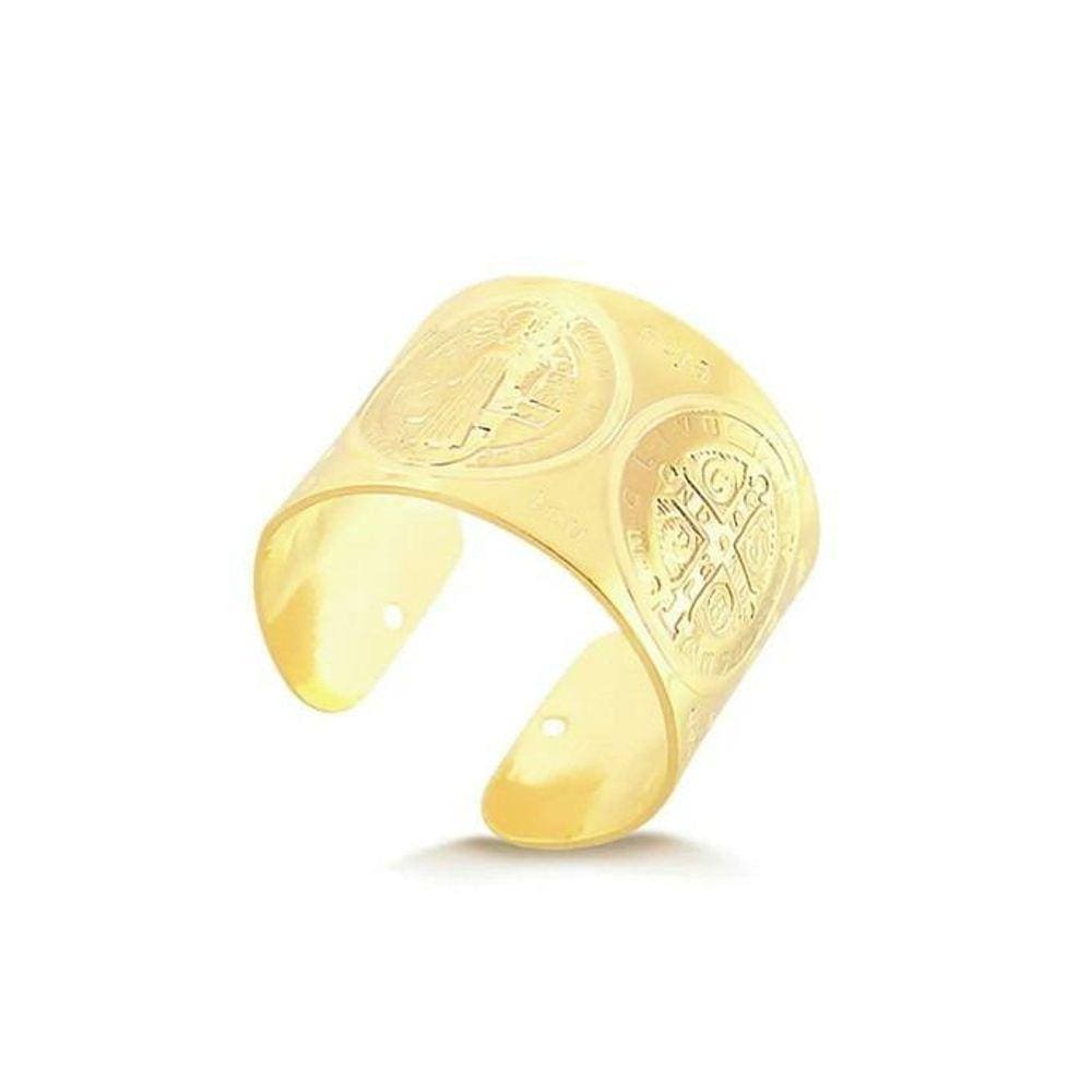 Anel Regulável São Jorge Banhado A Ouro 18K