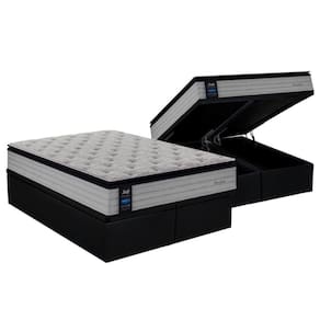 Cama Box Baú King: Colchão Molas MasterPocket Ensacadas Sealy Posturepedic Passion + Base CRC Suede Preto(193x203)
