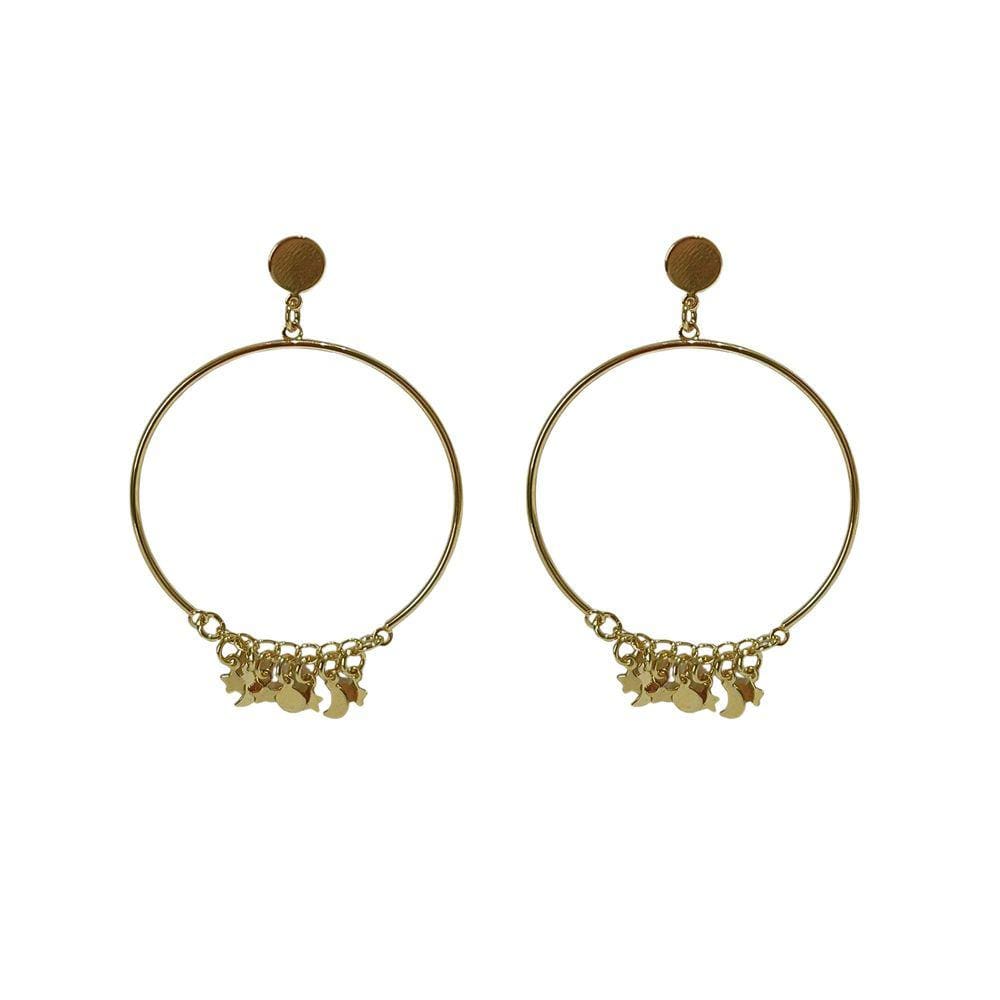 Argola Luar - Banhada em Ouro 18k