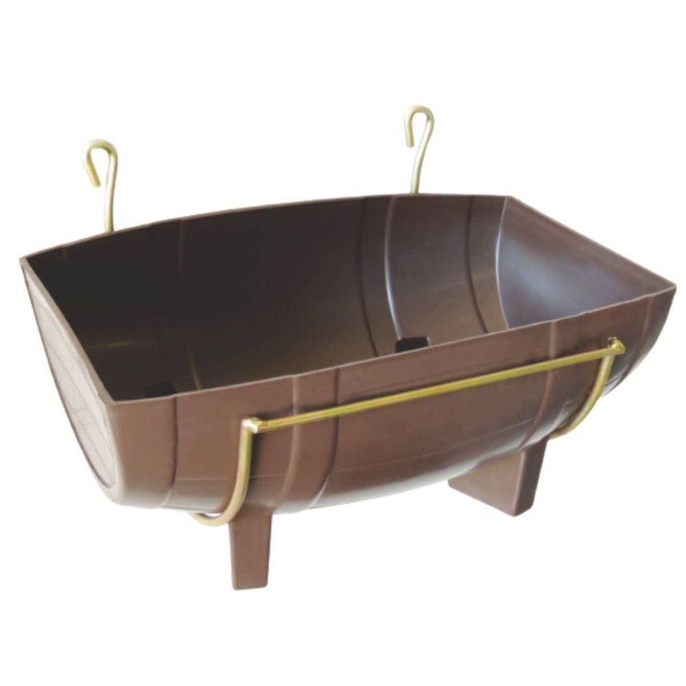 Floreira Meio Barril C/Suporte (33X24X15) Tabaco RIQUEPLÁS