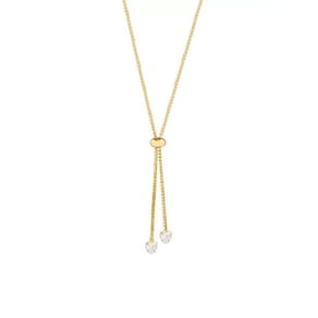 Colar Gravatinha Coração Zircônia - Banhado em Ouro 18k