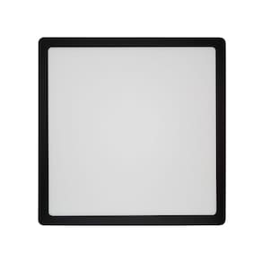 Painel De Led Blumenau Quadrado De Sobrepor 24w Bivolt Preto 6500k Luz Branca