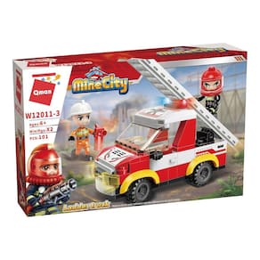 Blocos De Montar Caminhão Bombeiro Com Escada 101 Peças - Qman 12011-3