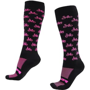 Meia Hupi Bike Cano Longo Rosa