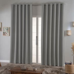 Cortina Blackout 2,70M X 1,60M Em Tecido Prata - Requinte
