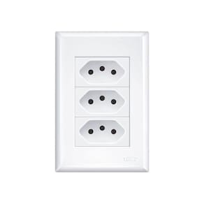 Tomada Tripla Fame Evidence 2p+t 20a Com Placa 4x2 Branca