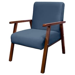 Poltrona Decorativa Bally para Quarto Veludo Azul - WD Decor