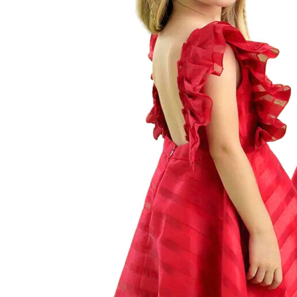 Vestido Festa Infantil Verão Petit Cherie Vermelho Luxo